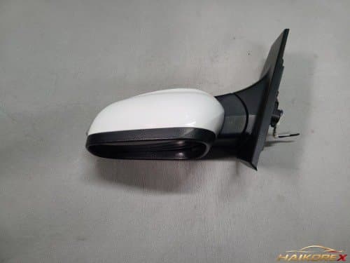 Боковое зеркало (зеркало заднего вида) водителя для Chevrolet Spark с LED проводкой (5-контактное) ручной складывающееся GAZ Сабурай белое 2009-2012 годов