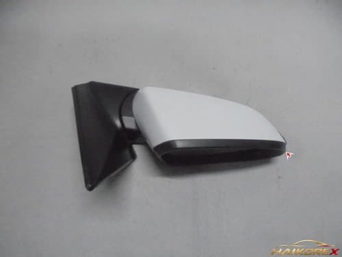 Боковое зеркало Veloster N, правое (10 контактов), электрическое складывание, LED, предупреждение о слепых зонах, цвет chalk white, класс C (трещина на внутренней крышке)