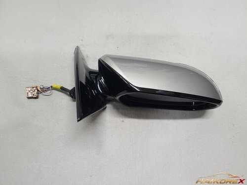 Боковое зеркало Renault SM7 New Art, правое, электрическое складывающееся с обогревом и LED, серебристое Ultra Silver (глянцевая треугольная основа, 9 контактов)