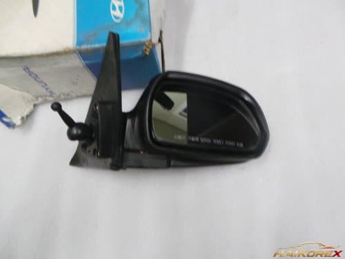 Боковое зеркало Elantra XD, правое (0 пин), ручной складной механизм, белое (Noble White) 876202D400NW