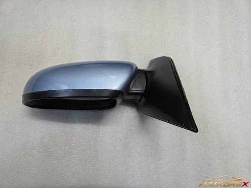 Боковое зеркало (зеркало заднего вида) Daewoo Matiz (новое) левое (водительское) (6 контактов) с ручной регулировкой LED повторитель синий металлик серебристо-голубой 09-11 класс B (царапины)