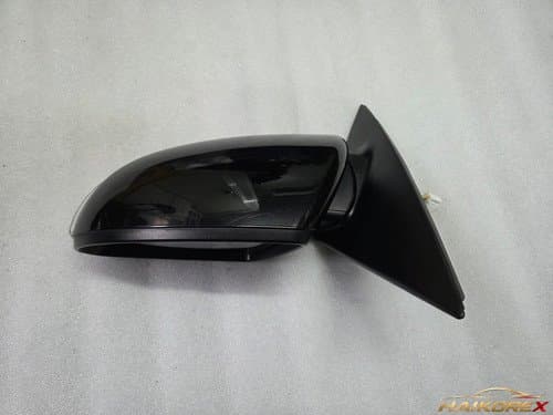 Боковое зеркало левое (водительское) Kia K5 с электроскладыванием, обогревом и LED повторителем, 8-контактное, цвет Aurora Black Pearl, 2015-2021