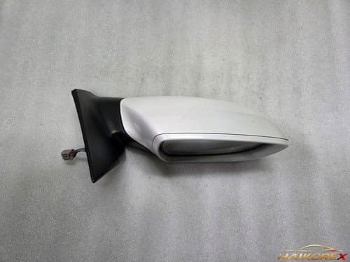 Боковое зеркало заднего вида (правое) Hyundai Sonata YF (2009-2016) - электрическое, с подогревом, LED повторителем, матовый треугольный кронштейн, 9 контактов, белый кристалл/белый перламутр, класс B (подкрашено)