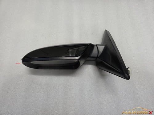 Боковое зеркало заднего вида левое (водителя) Hyundai Sorento R (2009-2014) 876102P040-DS, 9 контактов, черный перламутр Aurora, класс C (поврежден LED повторитель)